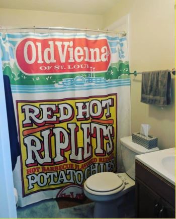 Red Hot Riplets shower curtain